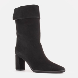 Marco Shoes Kotníkové boty na vysokém podpatku se zapínáním na límec černý 1