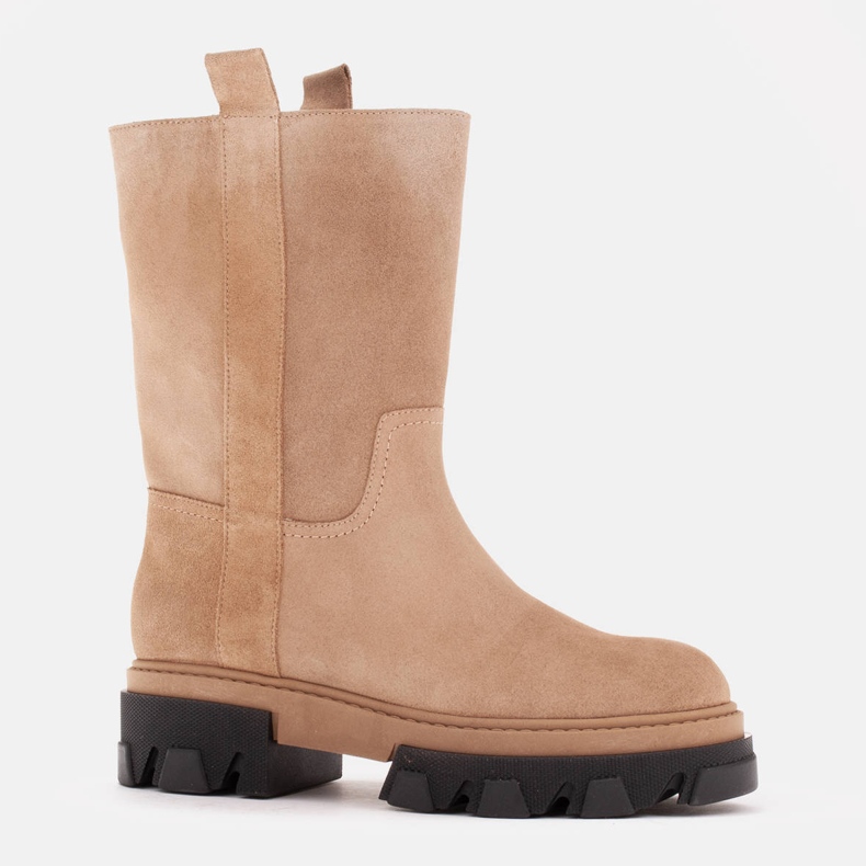 Marco Shoes Semišové kozačky béžový 1