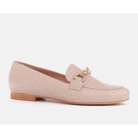 Marco Shoes Balerínky se zlatým řetízkem béžový 1