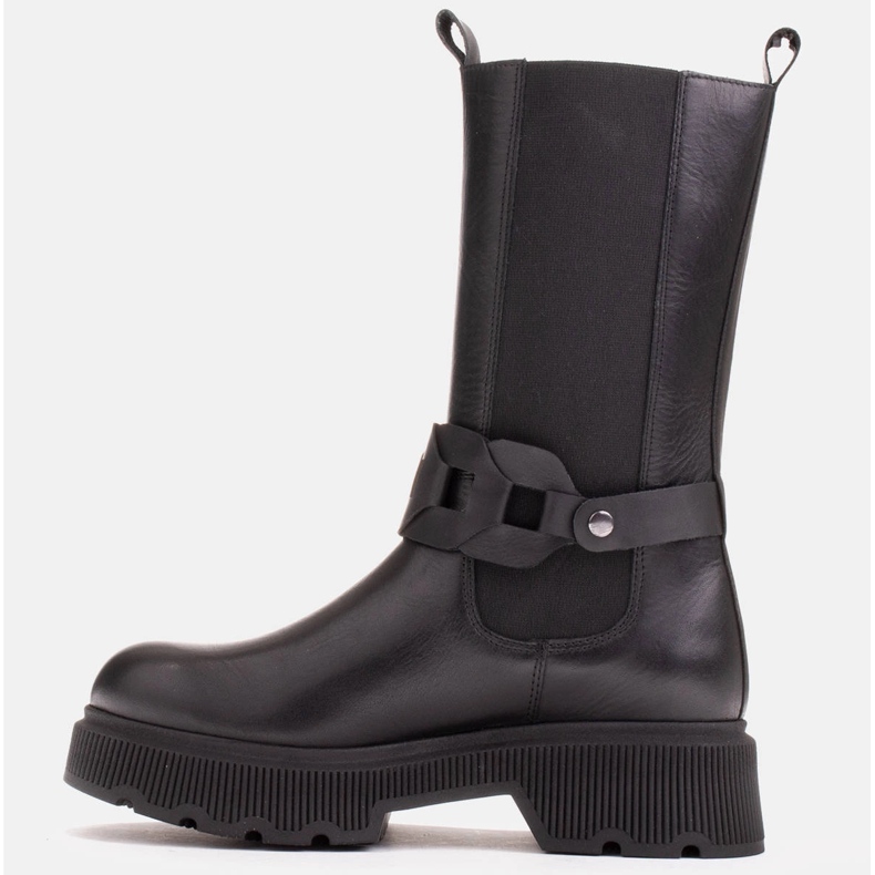 Marco Shoes Vysoké kozačky s gumou a pleteným páskem černý 1