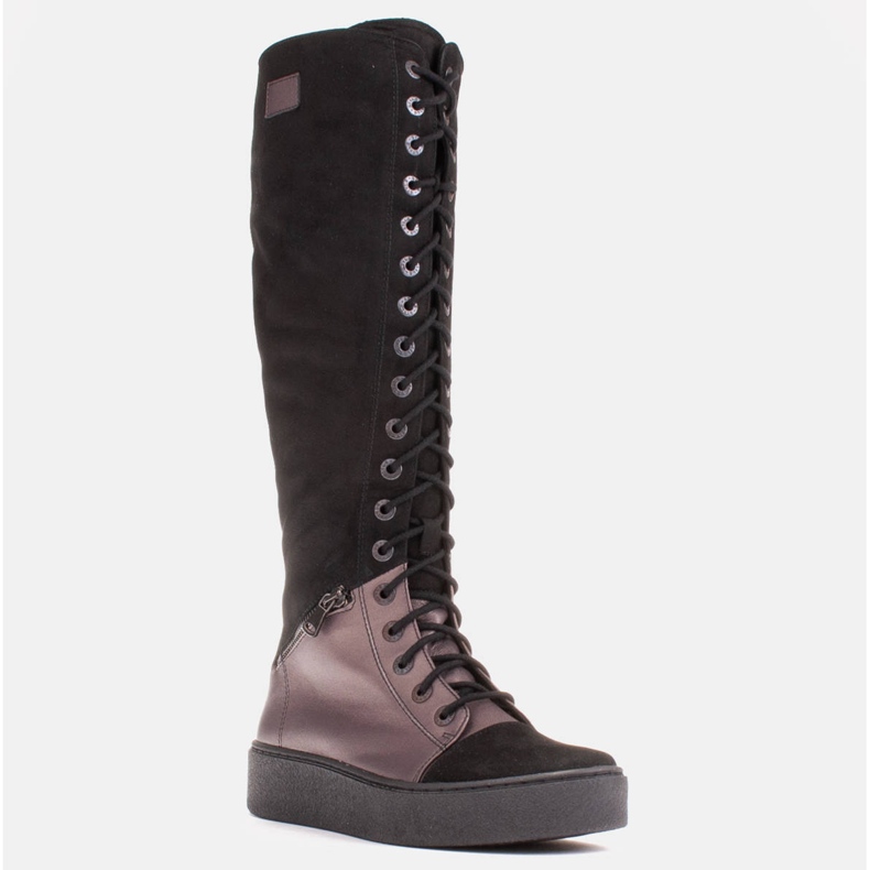 Marco Shoes Šněrovací kozačky s ozdobnými zipy hnědý černý 1