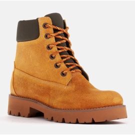 Marco Shoes Voděodolné holínky z impregnované žluté kůže žluť 1