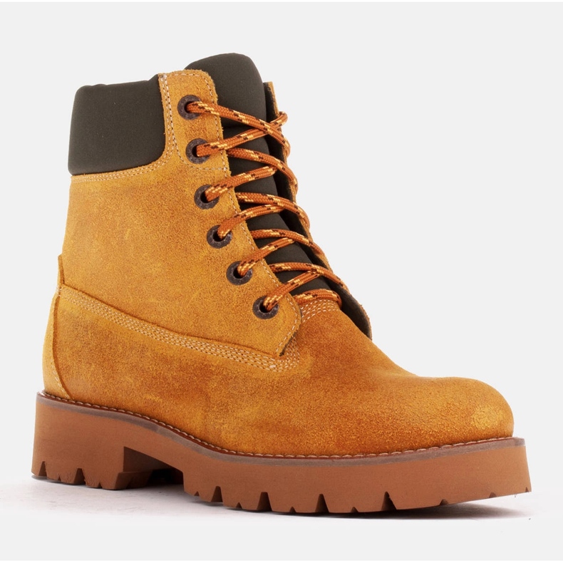 Marco Shoes Voděodolné holínky z impregnované žluté kůže žluť 1
