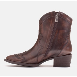 Marco Shoes Kovbojské boty vyrobené z ručně leštěné kůže hnědý 2