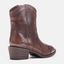 Marco Shoes Kovbojské boty vyrobené z ručně leštěné kůže hnědý 3