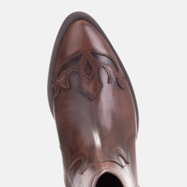 Marco Shoes Kovbojské boty vyrobené z ručně leštěné kůže hnědý 5