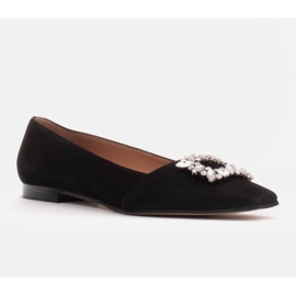 Marco Shoes Baleríny s ozdobnými kamínky černý 1