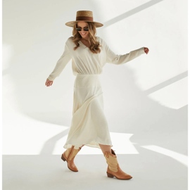 Marco Shoes Kovbojské boty v kombinaci kůže a lněné látky 2186B + J-003-1266-4 béžový 2 Marco Shoes Kovbojské boty v kombinaci kůže a lněné látky 2186B + J-003-1266-4 béžový 2