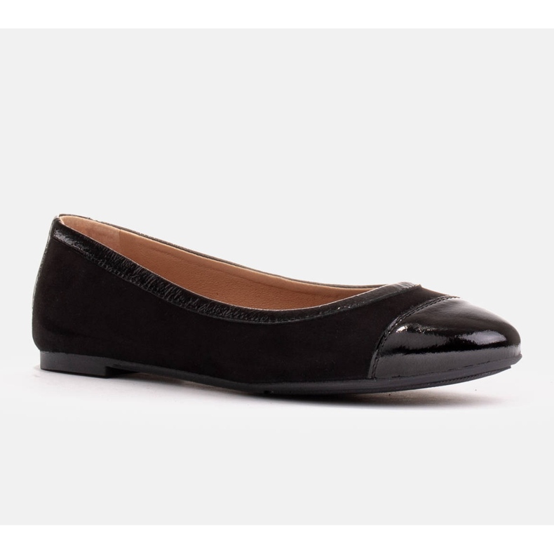 Marco Shoes Pohodlné balerínky s lemem černý 1