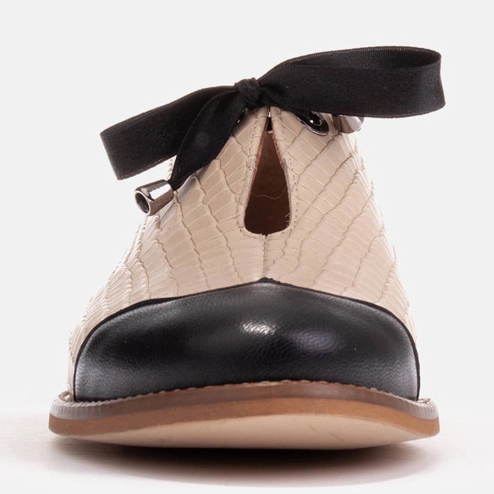 Marco Shoes Šněrovací embosované kožené jazzové boty 2225P-1284-001-1 béžový 1