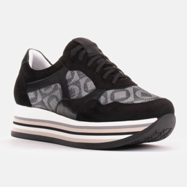 Marco Shoes Tenisky se silnou podrážkou z přírodního semiše 2228P-1286-041-001-1 černý šedá 1