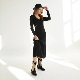 Marco Shoes Kovbojské boty v kombinaci se semišem a látkou černá 1 Marco Shoes Kovbojské boty v kombinaci se semišem a látkou černá 1