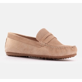 Marco Shoes Pohodlné mokasíny vyrobené z měkké kůže béžový 1