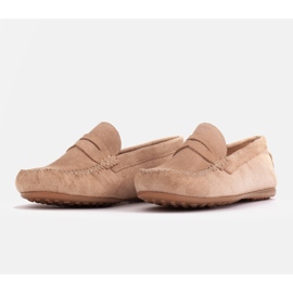 Marco Shoes Pohodlné mokasíny vyrobené z měkké kůže béžový 4