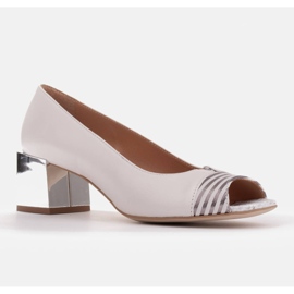 Marco Shoes Lodičky s kovovým podpatkem bílý vícebarevný stříbrný 1