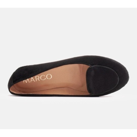 Marco Shoes Kožené baleríny s vlasem černá 6