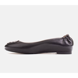 Marco Shoes Baleríny s plochým koženým zdobením černý 1