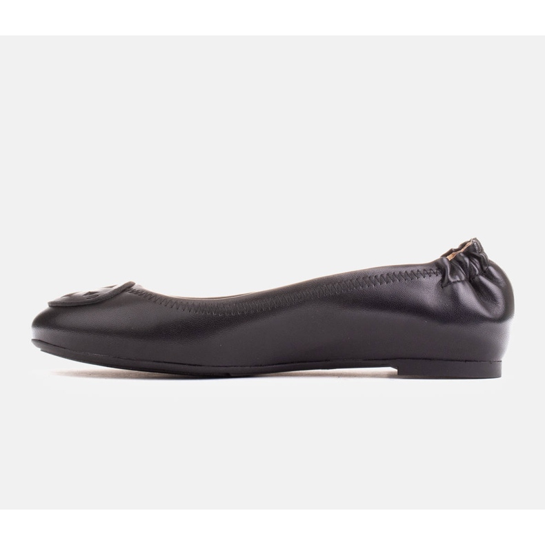 Marco Shoes Baleríny s plochým koženým zdobením černý 1