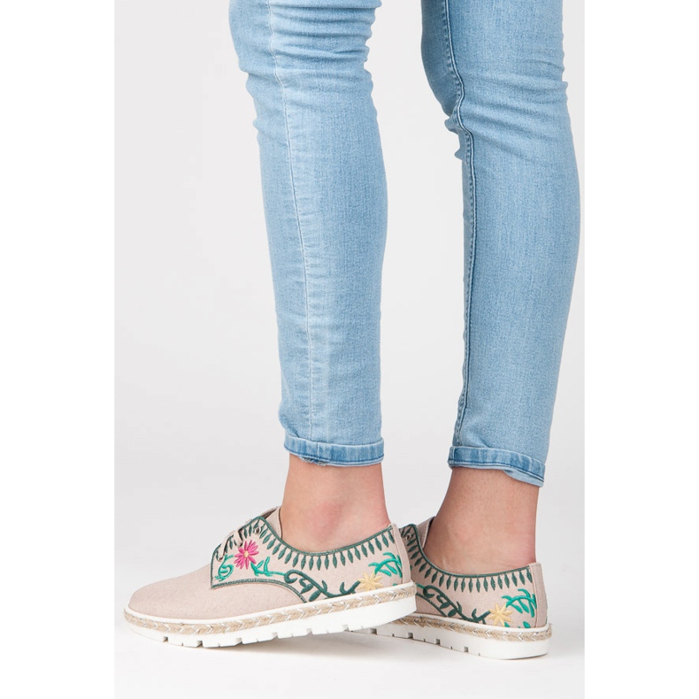 Kylie Dámské boty s výšivkou růžový 1