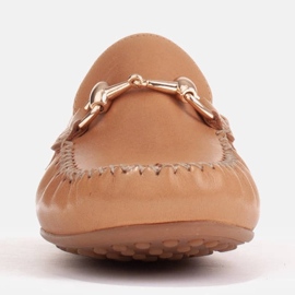 Marco Shoes Mokasíny se zlatým ornamentem béžový 2