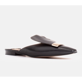 Marco Shoes Pantofle z přírodní kůže černá 1