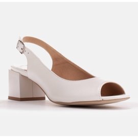 Marco Shoes Pohodlné dámské sandály z bílé kůže bílý 1