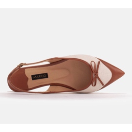 Marco Shoes Sandály v kombinaci přírodní kůže a látky béžový 4