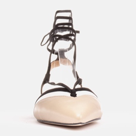 Marco Shoes Sandály se zavazovacím páskem béžový černý 1