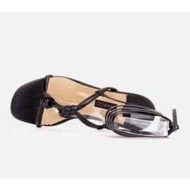 Marco Shoes Sandály s uzlem a zavazováním kolem kotníku černá 4