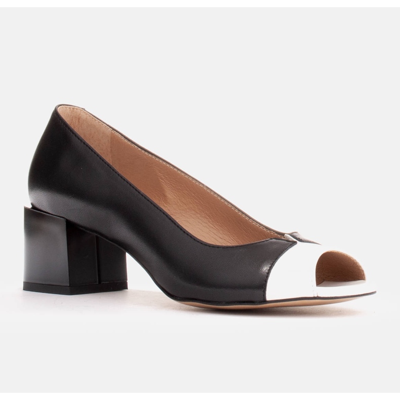 Marco Shoes Černobílé kožené lodičky černý 1