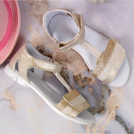 Dívčí sandály se zlatým suchým zipem Kornecki 6705 3