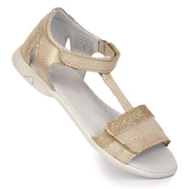 Dívčí sandály se zlatým suchým zipem Kornecki 6705 1