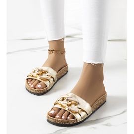 Zlaté pantofle s řetízkem Derbi zlatý 1