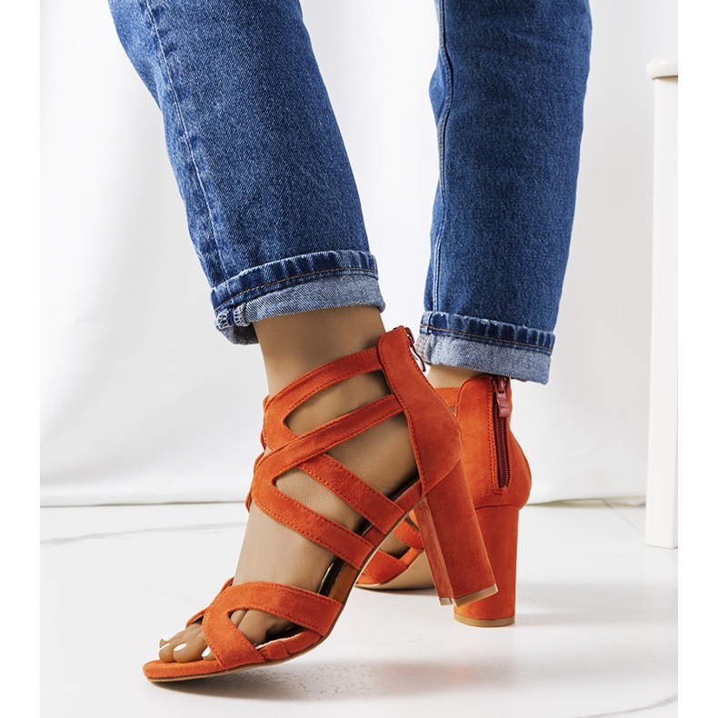 Oranžové sandály na sloupku Maddox oranžový 1 Oranžové sandály na sloupku Maddox oranžový 1