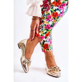 PA2 Kožené lakované hadí lodičky Golden Elissabeth zlatý 2