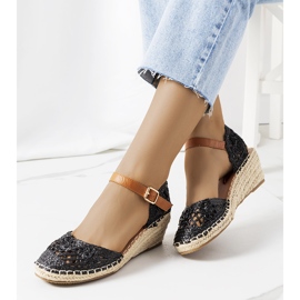Černé espadrilky na klínech Dafin černá 1