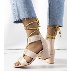 Béžové sandály na sloupku Saliba béžový 1