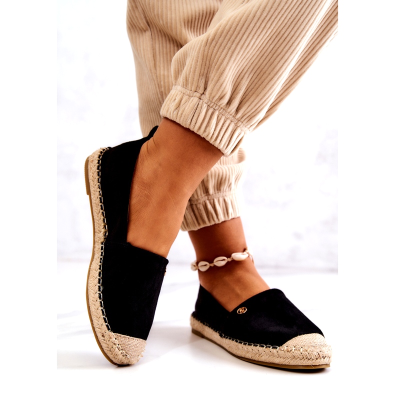 PE1 Dámské semišové espadrilky Black Joaquin černý 2