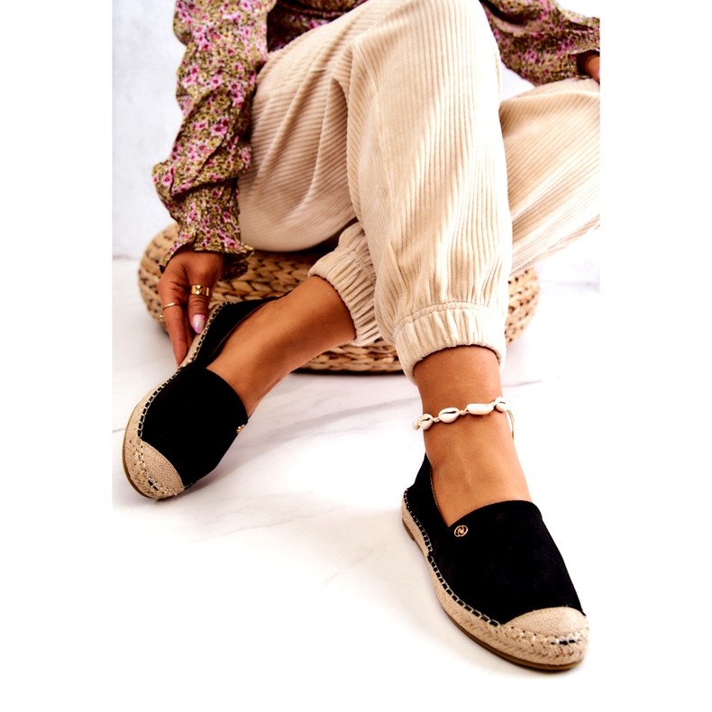 PE1 Dámské semišové espadrilky Black Joaquin černý 3