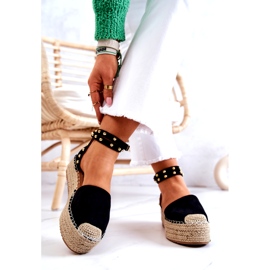 FB2 Black Lillian Espadrilky Sandály s tryskami černý 3