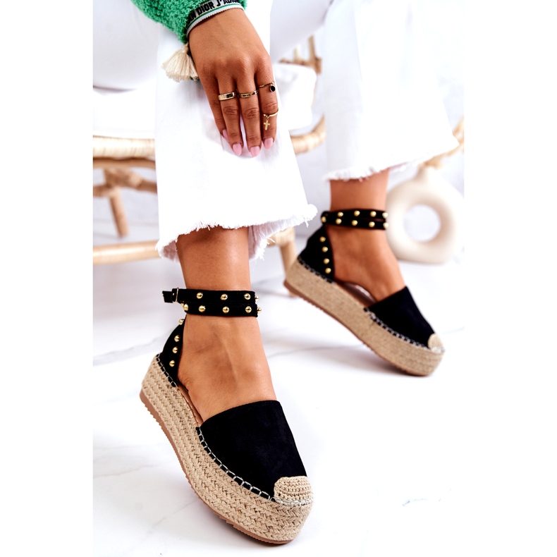FB2 Black Lillian Espadrilky Sandály s tryskami černý 4