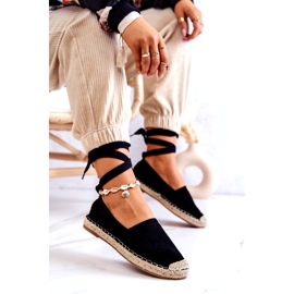 FB1 Ismanne Černé semišové espadrilky Vázané černý 4