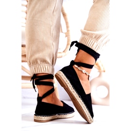 FB1 Ismanne Černé semišové espadrilky Vázané černý 5