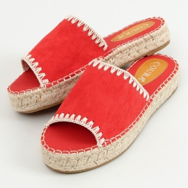 Dámské pantofle espadrilky Leven Red červené 1