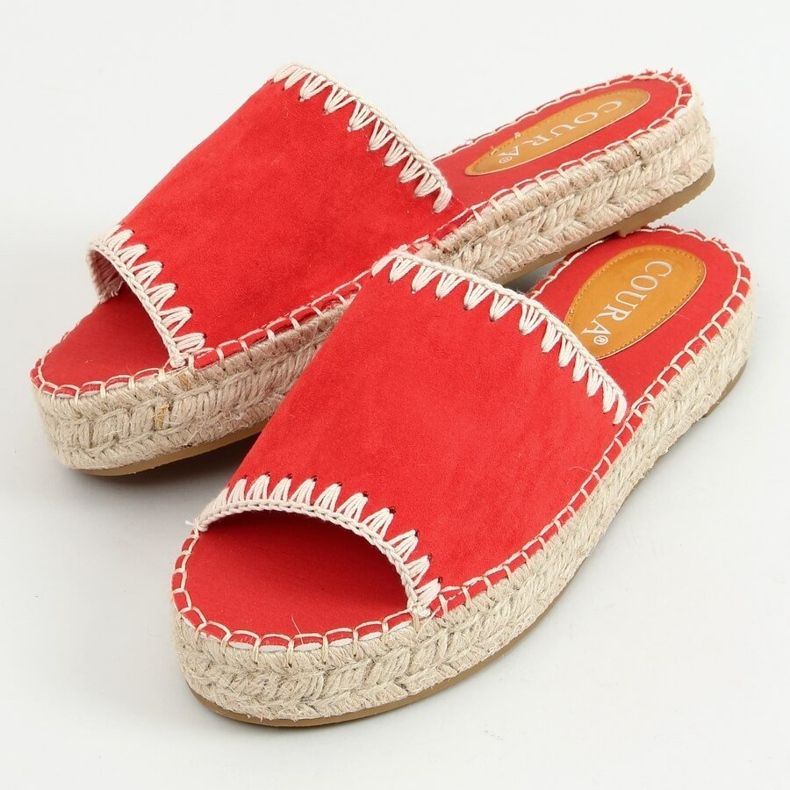 Dámské pantofle espadrilky Leven Red červené 1