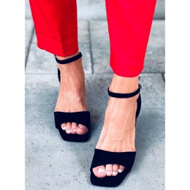 Dámské sandály na vysokém podpatku se semišem Silence Black černá 1