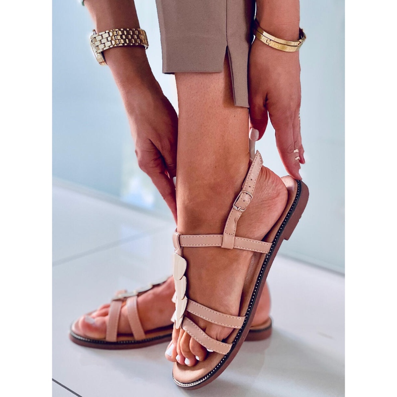 Dámské sandály Hermine Nude béžový zlatý 2