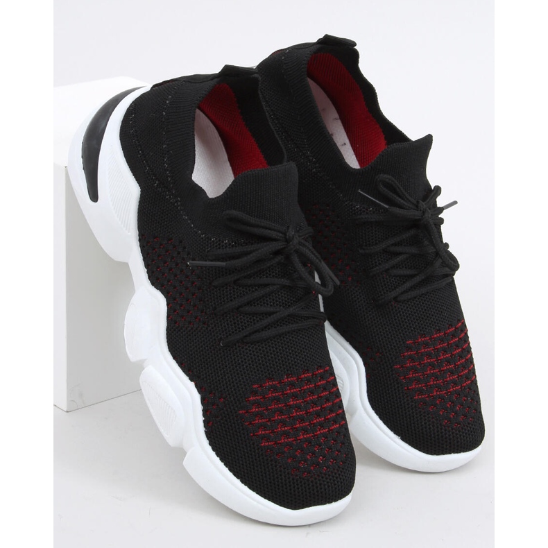 Černé ponožky Harri černý červený 1