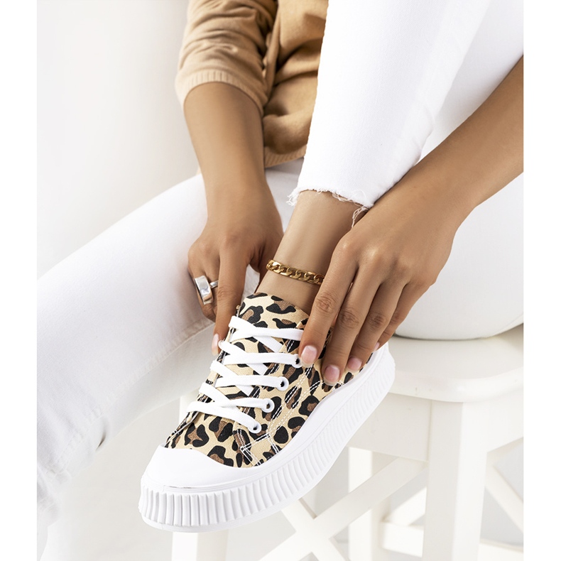 Béžové tenisky na platformě Chovka béžový hnědý černá 1