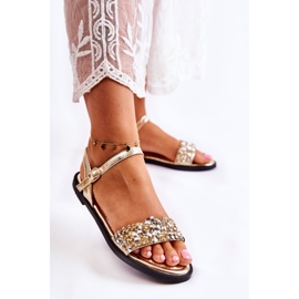 Klasické dámské sandály se zlatými ornamenty Florella 1